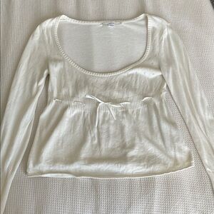 Urban Outfitters Cream Blouse with Bow Detail